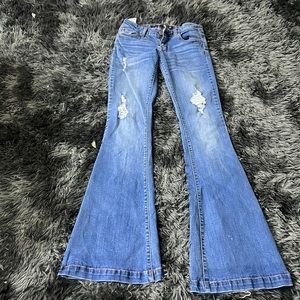 Skinny wide leg Distressed Jeans